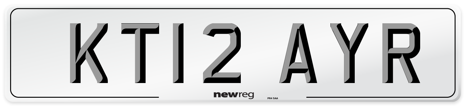KT12 AYR Number Plate from New Reg